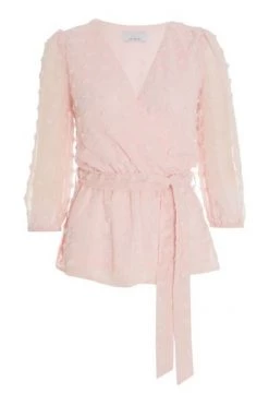 Quiz Pink Chiffon Wrap Peplum Top -Quiz Store Online unnamed file 909