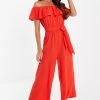 Quiz Orange Bardot Culotte Jumpsuit -Quiz Store Online unnamed file 950