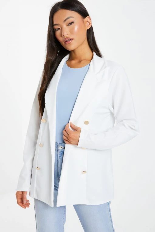 Quiz Cream Double Breasted Blazer -Quiz Store Online unnamed file 956