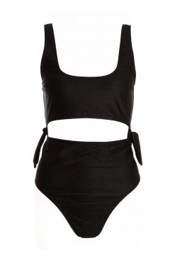 Quiz Black Textured Cut Out Swimsuit -Quiz Store Online unnamed file 965