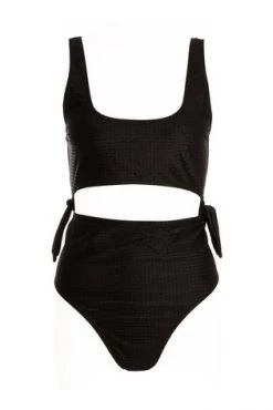 Quiz Black Textured Cut Out Swimsuit -Quiz Store Online unnamed file 967