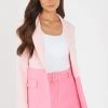 Quiz Pink Two-tone Tailored Blazer