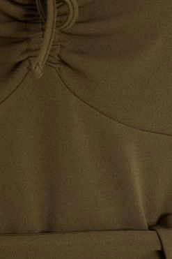 Quiz Khaki Green Ruched Detail Culotte Jumpsuit -Quiz Store Online unnamed file 979