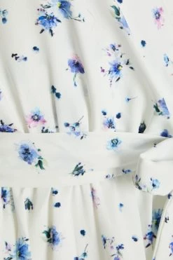 Quiz White & Blue Floral Wrap Peplum Blouse -Quiz Store Online unnamed file 985
