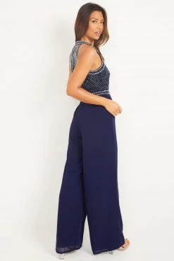 Quiz Blue Embellished Chiffon Long Jumpsuit -Quiz Store Online unnamed file 995
